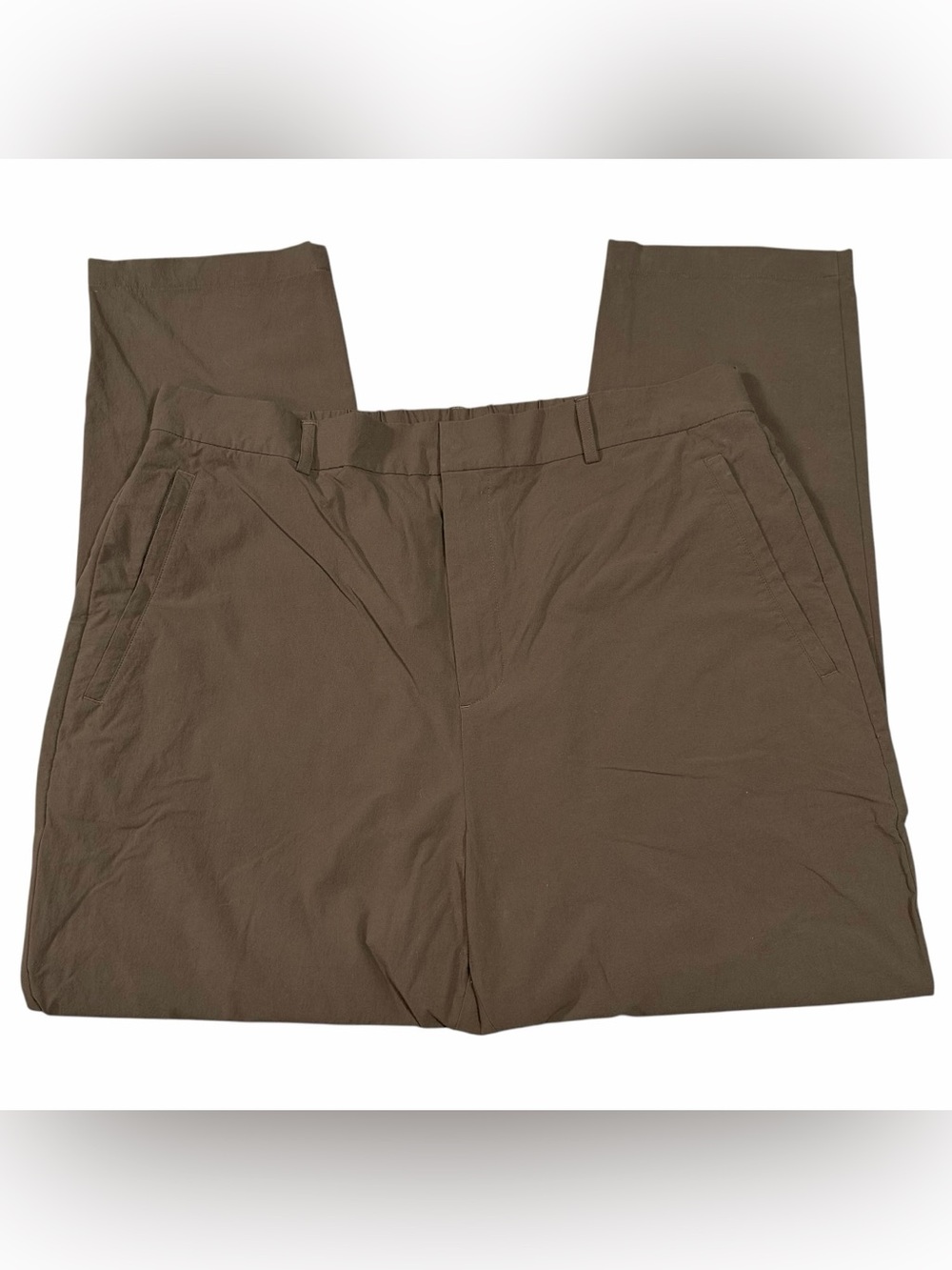 Alo Yoga Mens Co-Op Cropped Tech Trouser Brown M5192R Tapered Pants Size XXL Zip